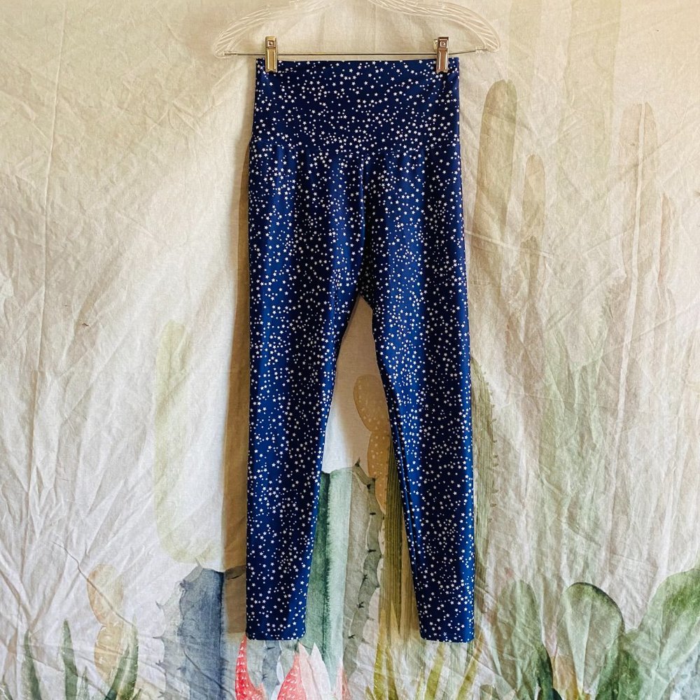 Onzie Blue & White Star Leggings 🌵xs